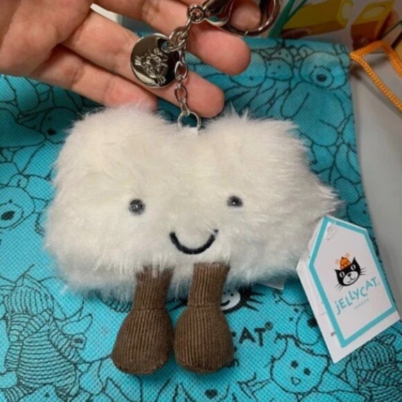 Jellycat Amusaeble Cloud Bag Charm Plush Keychain NWT Dust Bag - Picture 2 of 3